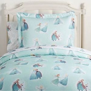 Pottery Barn Frozen TWIN Duvet, Sham, and sheet set